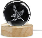 60mm 3d Laser Engraved Crystal Ball Figurine Glass Eagle Night Light Led 