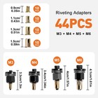 44pcs Manual Rivet Nut Tool Kit M3-m6 Carbon Steel Nutsert Set For Drill Wrench