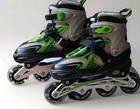 Gonex Inline Roller Blades Skates Size Lg Us 4-7 Youth Adjust Green black silver