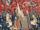 2x3 Ft Vintage French Handmade Verdure Tapestry The Lady Of Unicorn Wall Hanging