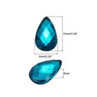 100pcs Flat Back Acrylic Teardrop Gems 6x10mm Artificial Rhinestones Blue Green