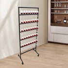 5-tier Champagne Wine Glass Rack With Swivel Casters For Elegant Display