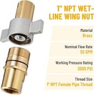 1  Npt Wet-line Wing Nut Kit Hydraulic Quick Disconnect Coupler Coupling Set