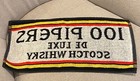 100 Pipers De Luxe Scotch Whisky Cotton Bar Towel 20 x9 5  Whiskey Advertising