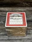 Vintage Budweiser Beer Bar Pub Coaster Anheuser Busch Beechwood Aged Lot Of 50