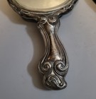Antique Vintage Art Nouveau Silver Plated Handheld Vanity Mirror Laurel Hope Co