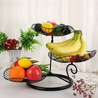  3-tier Fruit Basket Stand Decorative Iron Fruit Bowl  Metal Wire Fruit Black