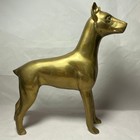 Vintage Brass Doberman Pinscher Dog Figurine Statue Made In Taiwan 7 