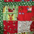 Handmade Christmas Patchwork Quilt 50x38 Holiday Reindeer Tree Sleigh Throw