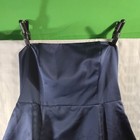 Davids Bridal Strapless Satin Ballgown Pick Up And Sash Size 16 Blue Style 81123