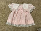 Vintage Cutest One Usa Toddler Girl Hearts Pink Ruffle Lace Dress 12 Months