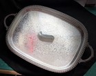 Vintage English Silver Co Leonard Silver Plated Footed Butler Serving Tray 22 