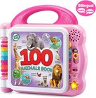 New Leapfrog 100 Animals Book For Kids 6 Double-sided  Interactive Pages Pink 