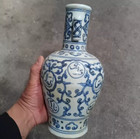Fine Chinese Collectable Art Hand Blue White Porcelain Two Ear Vase