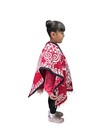 Kids Aztec Poncho   Unisex   Blanket Gaban   6-12 Years    Red   White