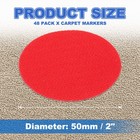 48pcs Carpet Marker Spots 2 Inch Round Floor Markers Non Slip Carpet Dots Red