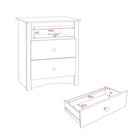 Sonoma Nightstand 2-drawer Storage Bedside Table Open Shelf Bedroom Furniture Us