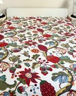 Pottery Barn Serafina Heavy Linen cotton Duvet King Size Floral Red