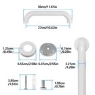 Shower Grab Bar  2 Pack 12 Inch White Bathroom Safety Bar  1 25  Diameter 304   