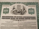 Germany 1936 Conversion Foreign Debts   500 Dollars Coupons Bond Loan Stock Rare