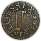 1600s Hall Of Frances Her Half Penny Tradesman Token Coin  26334