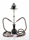 2- Hose Pleasure Smoking Shisha Black Luxury Pipe Hookah Set New  windcover Bl