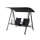 Dashwood 2-seat Steel Canopy Porch Swing  Black