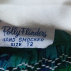 Vintage Polly Flinders Hand Smocked Girls 2t Green Plaid Lace Dress 80s