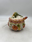 Temp-tations Pumpkin Patch Sugar Bowl Set 16oz Ceramic Spoon Lid Fall Kitchen De