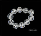 16 Cubic Zirconia Faceted Round Beads 8mm White   Clear  64161