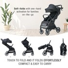 Compact Travel Stroller  Self-folding Lightweight Stroller With Oversized Canopy