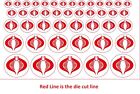 Gi Joe Size Cobra Clear Background Red 44 X Die Cut Stickers decals Peel   Stick