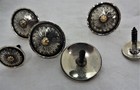 6 Piece Hansen Conchos Antiqued Sunflower Silver Plate Saddle Set Wood Screws