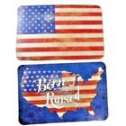 Born And Raised Usa Flag Placemats 2-pc Rustic Design Reversible Plastic New
