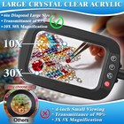 10x 30x Large Magnifying Glass With Light And Stand   Lighted Magnifier 72 Leds 
