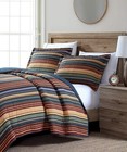 Pre-washed Cotton Quilt Set Multi-striped Coverlet Daybed Cover   Throw Blanket