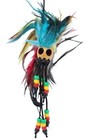 Ikaika Hawaiian Warrior   Koa Helmet Hanging Car Decor - 1  Kamani Nut  Rasta