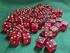 50 Vintage 5 8  Red Bakelite Dice