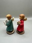 Vintage Celluloid Christmas Angel Figurines Choir Hong Kong Mid Century Set Of 2