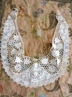 Lovely Antique Hand Crochet Irish Lace Collar Detailed Victorian Needlework