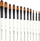 12 Pcs Filbert Paint Brushes Set Artist Brush For Acrylic Oil Watercolor