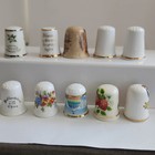 Lot Of 10 Vintage Porcelain Thimbles Made In England Collectibles