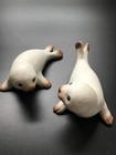 Adorable Pair White Homco Baby Seals Figurines