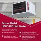 Reznor Udxc 200 000 Btu Commercial Ng lp Gas Heater Low Static Fan Unit  Venting