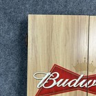 Vintage Budweiser Wood Dartboard Cabinet Case   20x21x3 5      Mancave Bar Decor