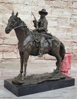 Collectible Bronze Sculpture Statue Western Old West Cowboy With Horse Western