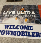 New Michelob Ultra Beer Banner Sign Welcome Snowmobilers Budweiser 