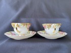 Vintage Rare Set Of 2 Rosina Bone China Teacup   Saucer W  Fuchsia   Gilt gold