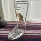 Vintage Bavarian german Novelty Beer Boot With A Gold Rim And A Comical Graphic