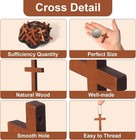 Wooden Pocket Cross - 70 Charms   70 Chains  Natural Wooden Pendants